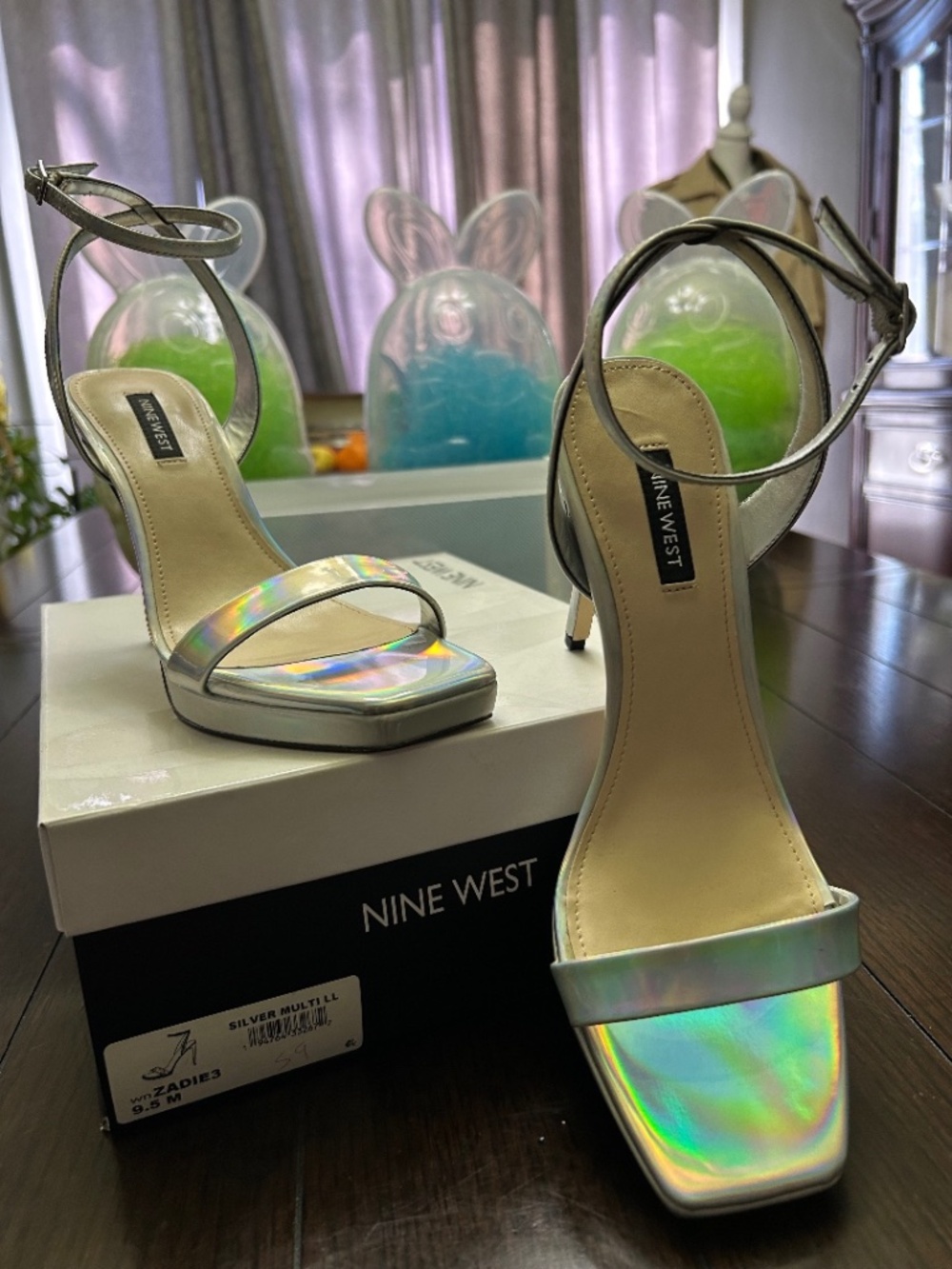 New in Box. Nine West Zadie 3 Sandal. Color; silver